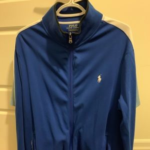 Full zip polo track jacket sweater
